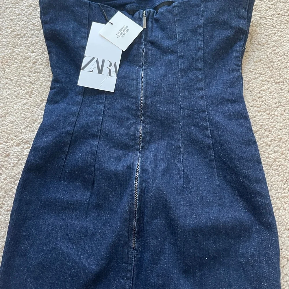 Zara Dark Blue Denim Dress - Picture 8 of 9
